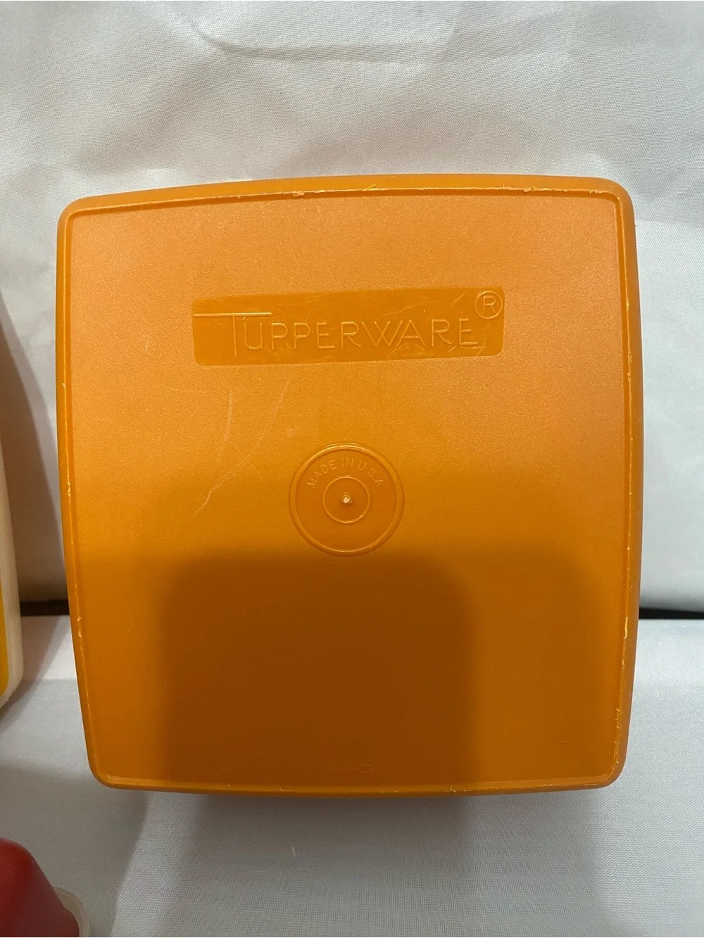 Tupperware Red, Orange, Yellow Stackable Food Containers.